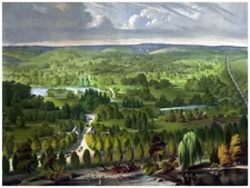 9067.Bird's eye view of country side.lakes.hills.POSTER.decor Home Office art