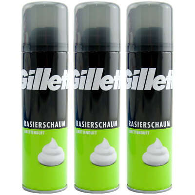 Gillette Rasierschaum LIMETTENDUFT 3 x 200ml schützt vor Hautreizungen & brennen