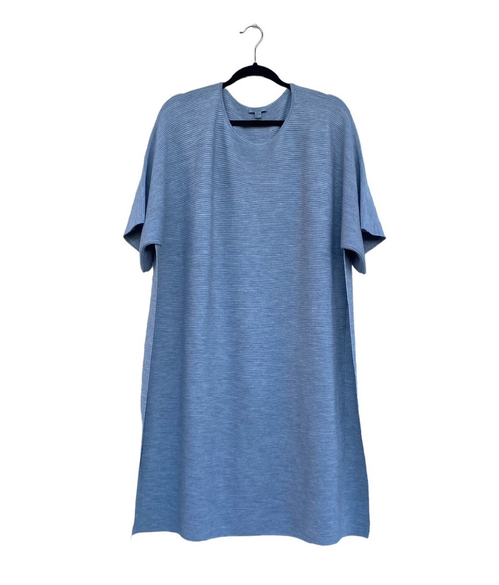 COS Women's Short Sleeve 100% Wool Knit Gray Mini Slip Dress SZ M Oversized  | eBay
