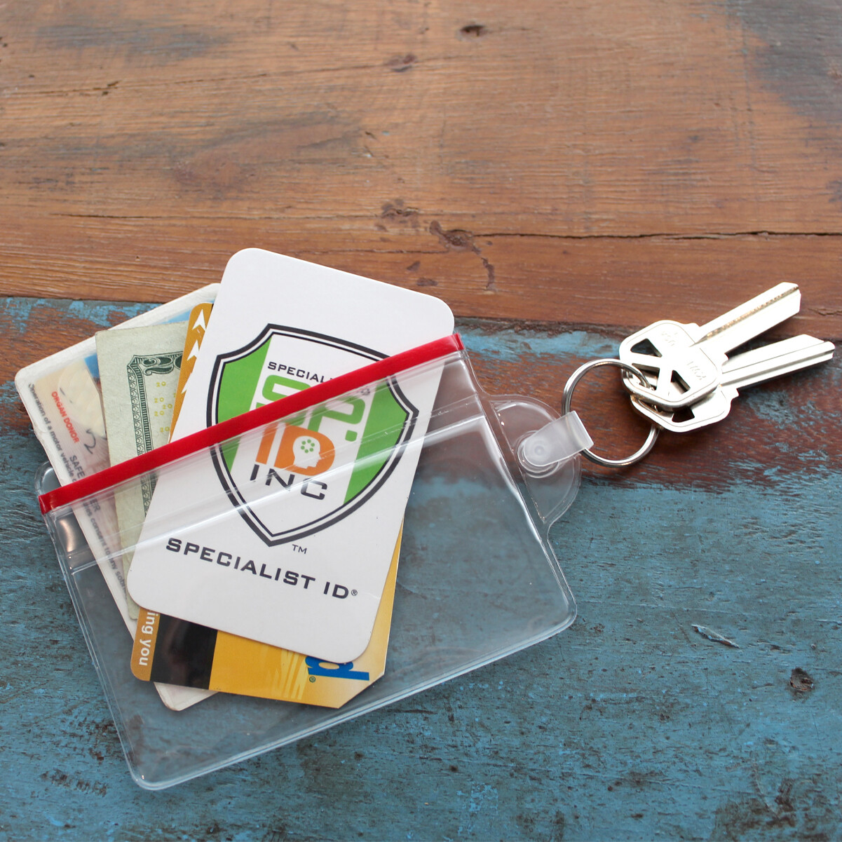Soft Vinyl ID Badge / Fuel Card Holder with Key Ring & Water Resistant