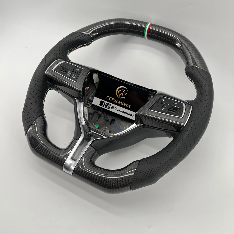 Volante de fibra de carbono personalizado para Maserati Ghibli Quattroporte GTS 2016+ Foto 3 de 4