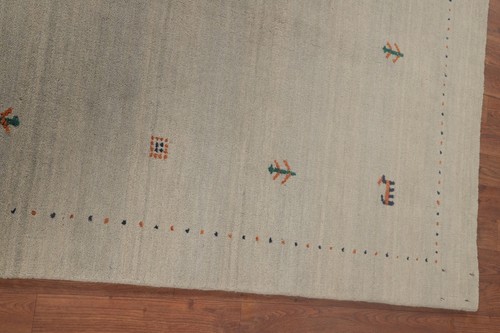 Tribal Little Animal Design Beige Wool Hand-knotted Gabbeh Rug Area Carpet 4'x6' - Picture 8 of 12