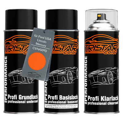 Autolack Spraydosen Set für Ford USA Lincoln Mercury CVNAXPD Bright Tangerine