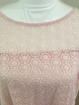 Lane Bryant Womens Plus Size 14/16 Pale Pink Lace Knee Length Short Sleeve  Dress | eBay