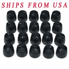 20pcs Guitar Amplifier Knob Black w/ Black Cap Push-on fit Marshall Amplifier