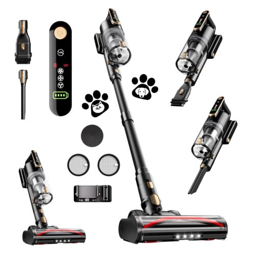 Cordless Vacuum Cleaner, 45Kpa 50 Mins Runtime Self-Standing Stick Vacuum
