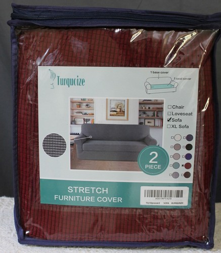 NEW Turquoize Brand Stretch Sofa Slipcover In Burgundy