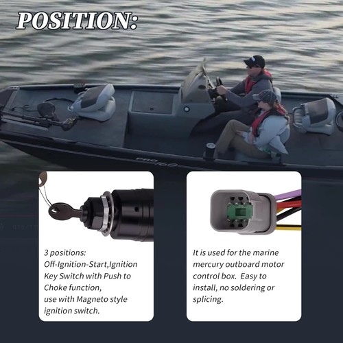 NEW 129572 Grey Plug Marine Ignition Switch w/Keys - Universal For Tracker Boats - Picture 12 of 14