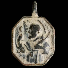 Medal XVI-XVII centuries, Saint Ramon / S. Barbara - 33 x 22 mm.