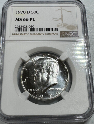 1970-D KENNEDY US Half Dollar, MS66 by NGC, PROOF LIKE, EXQUISITE & RARE! - Picture 2 of 10