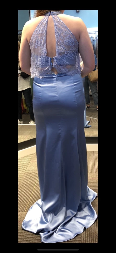 NUEVO Vestido de graduación con etiquetas - ¡HERMOSO vestido azul periwinkle de Rachel Allan! Talla 10 Foto 2 de 4