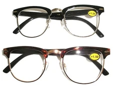 BROWLINE HORNRIM STYLE VINTAGE READING GLASSES CHEATERS SPEX RP57