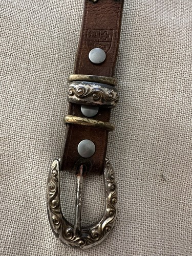 RARE Vintage Etro Style Leather Cows Belt Swiss Made WOMENS /unisex - Picture 9 of 9