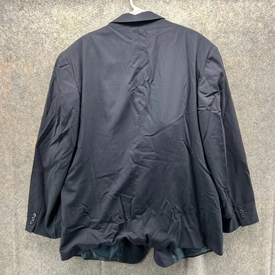 Blazer Jhane Barnes Para Hombres 50R Azul Marino Abrigo Deportivo Chaqueta Vestido Lana Sólido Foto 2 de 4