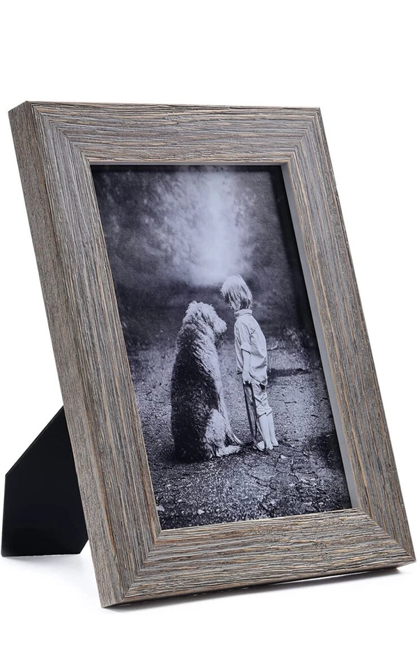 5x7 Distressed Wood PhotoFrame Set of 2 High Definition Glass for Wall/Tabletop - Image 2 of 4