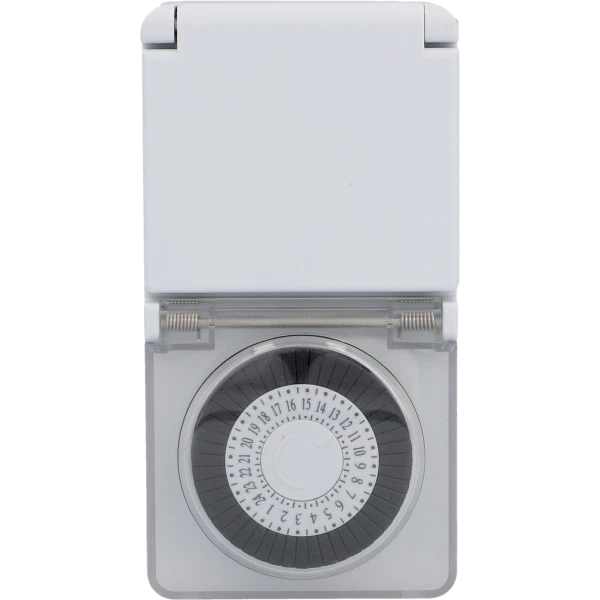 Unitec Tageszeitschaltuhr analog mini Außensteckdose Berührungsschutz IP44 weiss - Bild 3 von 4
