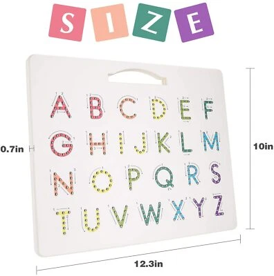 2 in 1 Magnetic Drawing Board Alphabet Letter Tracing Board Educational Toy Kids - Picture 2 of 15