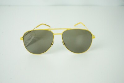 SAINT LAURENT 59mm Aviator Sunglasses Yellow/Brown New With  display picture 1