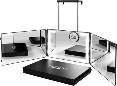 Self Find-3 Way Mirror for Self Hair Cutting with Ring Light,Rechargeable 360...