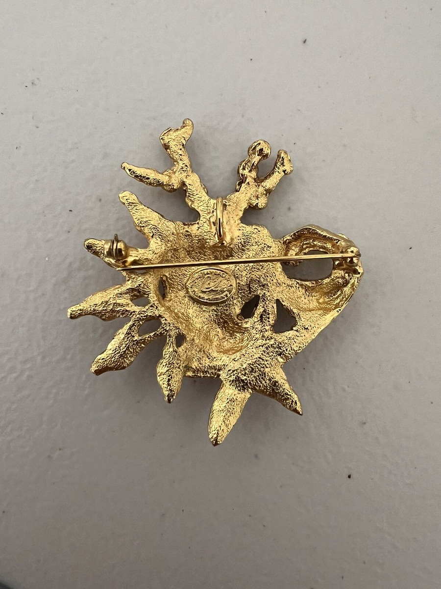 Vtg Christian Lacroix Gold Heart Pendant Brooch | eBay Vtg Christian Lacroix Gold Heart Pendant Brooch | eBay