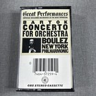 BARTOK Concerto For Orchestra Boulez Cassette Tape 1973 Great Performances