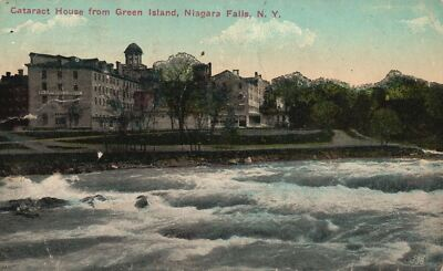 #ad Vintage Postcard 1913 Cataract House from Green Island Niagara Falls New York $8.98