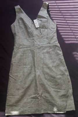 Robe Taille 4 LOFT - Style Tweed Argenté, Gris Et Noir - Sans Manches - Col En V - Neuve Avec Étiquettes