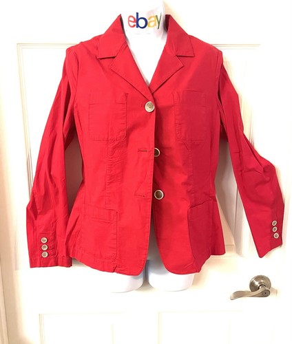 ๐ Talbots Blazer Jacket Notch Patch Pocket Stretch ๐งฅ Red 10P