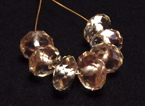 7 pcs OREGON SUNSTONE 9-10mm Faceted Rondelle Beads AAA NATURAL /L9 - Picture 2 of 3