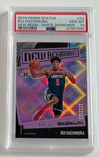 2019-20 Panini Status New Beginnings White Diamonds Rui Hachimura RC /125 PSA 10
