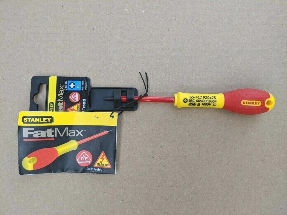 STANLEY FATMAX 1000V VDE POZIDRIV PZ0 X 75 SCREWDRIVER 0-65-417