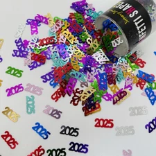 Confetti Year 2025 - 10 Colors to Choose - 2 Pchs or 1/2 lbs - FREE SHIP
