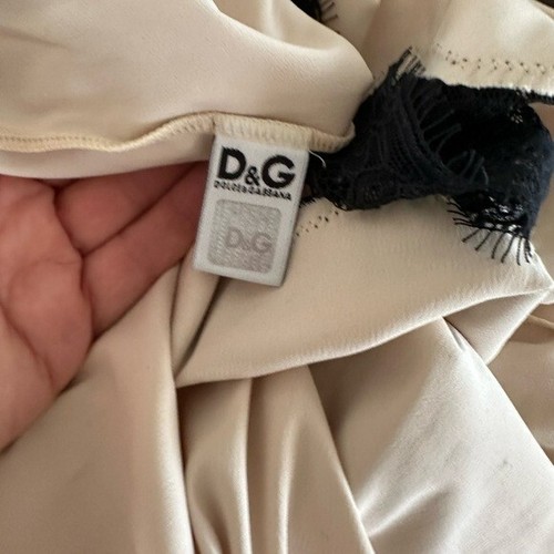Dolce & Gabbana Vintage black white Silky Satin Lace Corset Cami Camisole Top S - Picture 5 of 16