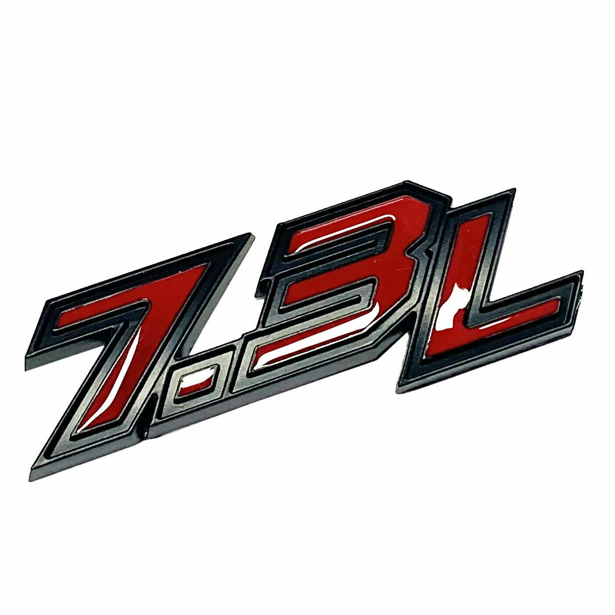 2 Emblemi Cofano 5.7L Vortec 3D - Nero Rosso - Per Sierra, Per Repower, GMC