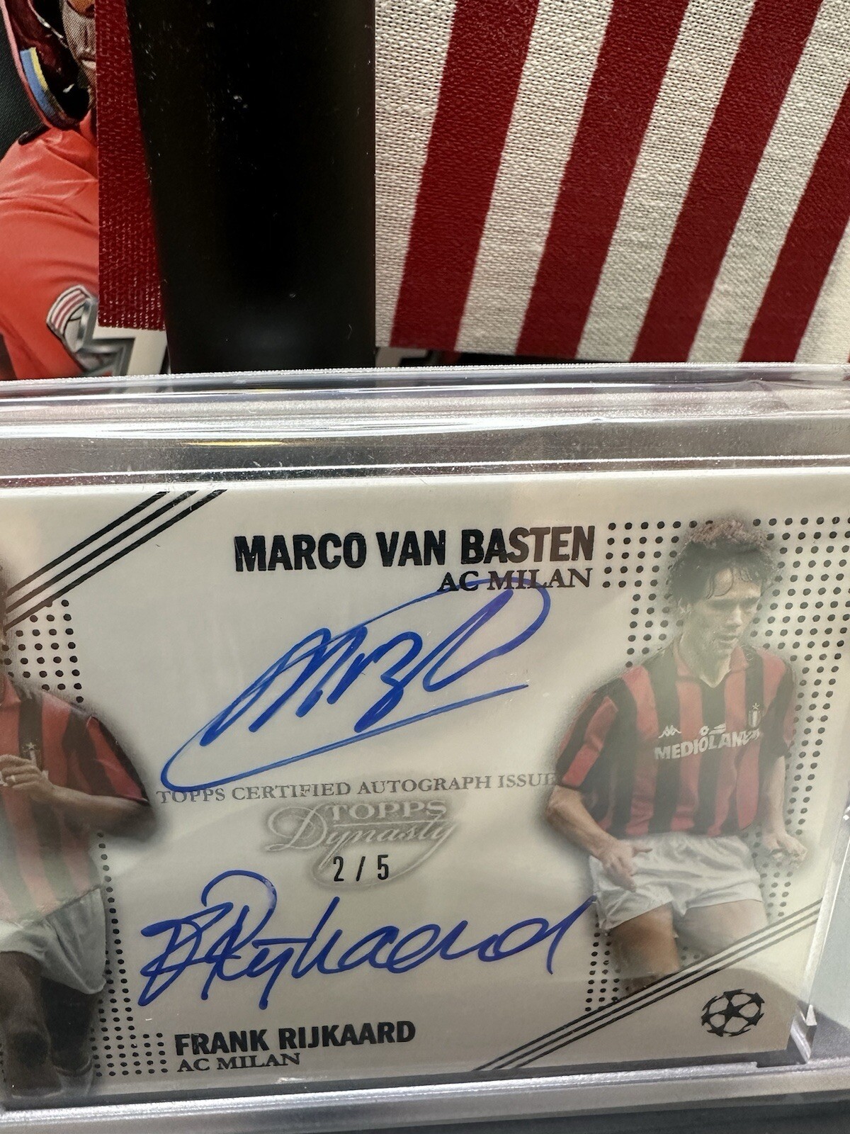 2022-23 Topps Dynasty Soccer Black Marco Van Basten Frank Rijkaard Dual AUTO 2/5 view 5