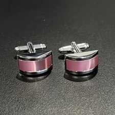 Pink Fiber Optic Stone Cufflinks Men Daily Wear  Cuff Link With Box