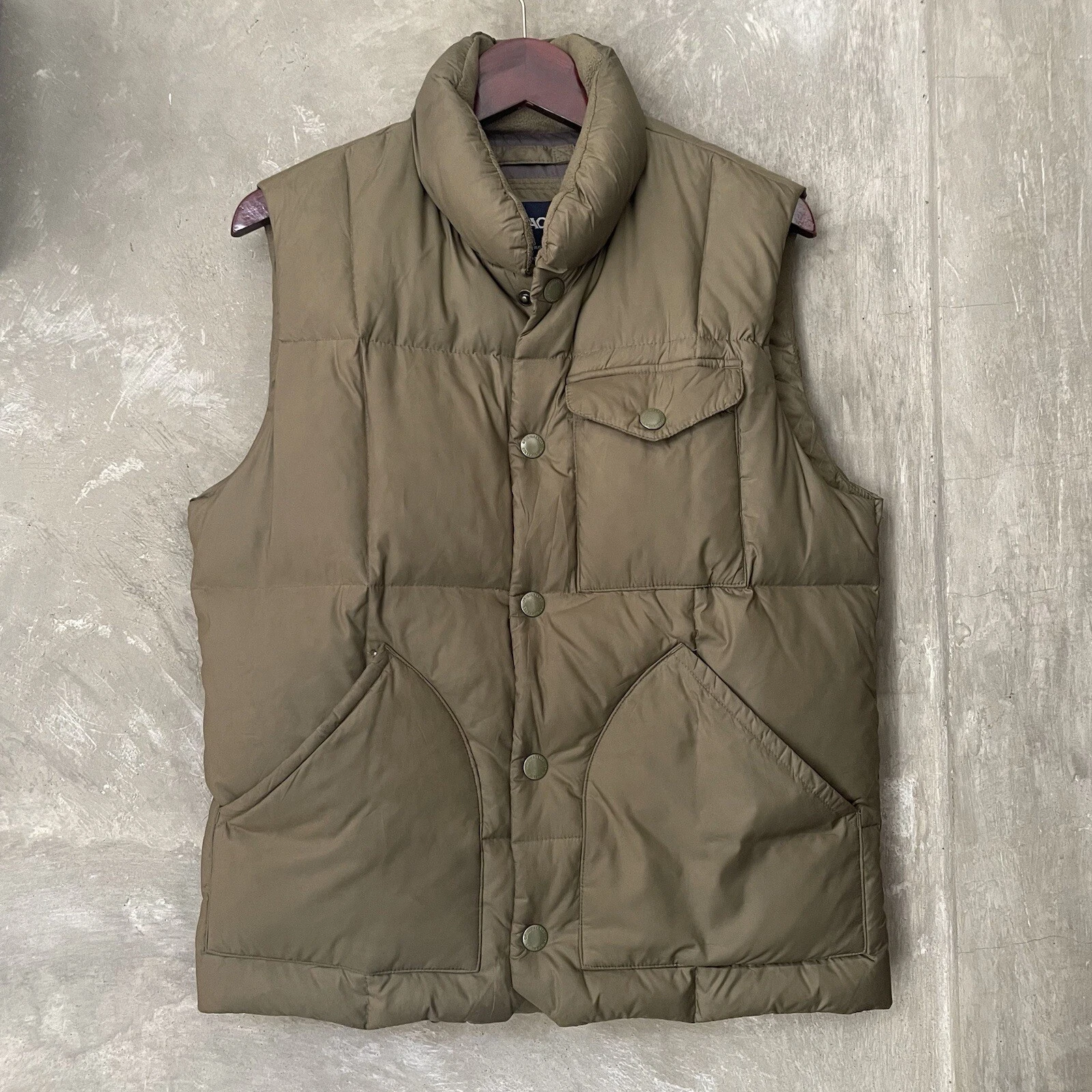 Spao Olive Green Quilted Down Alternative Filled Puffer Vest Size Medium