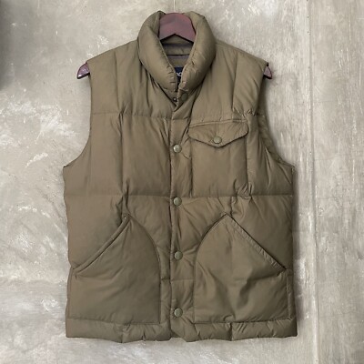 Spao Olive Green Quilted Down Alternative Filled Puffer Vest Size Medium 