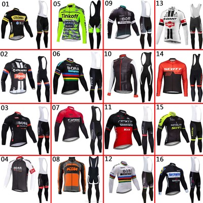 Lang Fahrradbekleidung Sets Herren Atmungsaktiv Rennrad Trikot MTB Fahrrad Hose