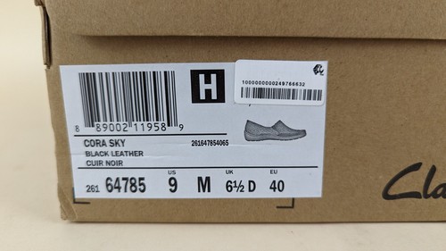 Clarks Cora Sky Halbschuhe flache Damen 9 M schwarz Leder perfekte Slipper Schuhe neu mit Karton - Bild 13 von 14