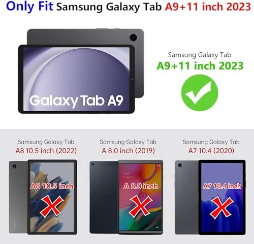 Case Compatible with Galaxy Tab A9+ Plus 11 Inch Model SM-X210/X216/X218 Black - Bild 3 von 7