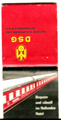 D S G GERMAN SLEEPING CARS ORIGINAL MATCHES & FULL + WINE AD MATCHBOOK
