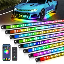 RGB LED Strip Under Car Tube Underglow Underbody System Neon Light Kit Light Bar