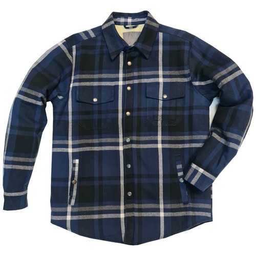 Ex Brand Mens Padded Sherpa Fleece Lined Shirt Lumberjack Jacket Flannel Work - Picture 10 of 14