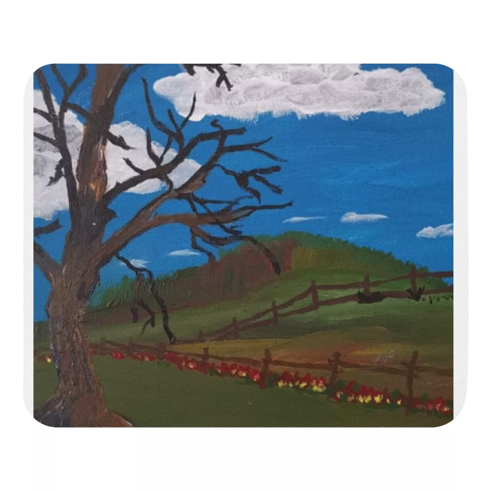 Tapis de souris arbre dans la prairie oeuvre originale