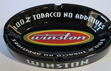 Vintage Winston 100% Tobacco No Additives Straight Up Ashtray 7" x 4 1/4"