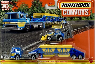 Matchbox Convoys: Ford C900 Cabover & Gravel Trailer with Backhoe