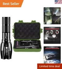 Compact Waterproof Tactical Flashlight with Zoom - Perfect for Camping & Hiking