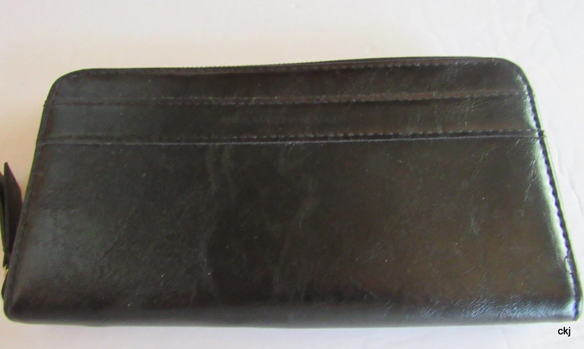 Anna Martina Franco Black Zipper Card Slots Multi Functional