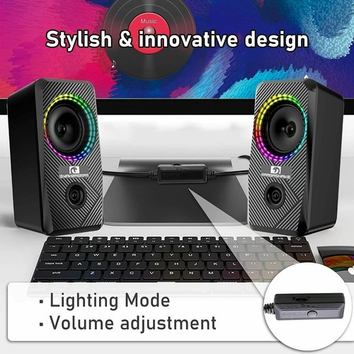 Altavoz LED USB PC PC estéreo altavoces multimedia cajas para ordenador portátil - Imagen 4 de 18